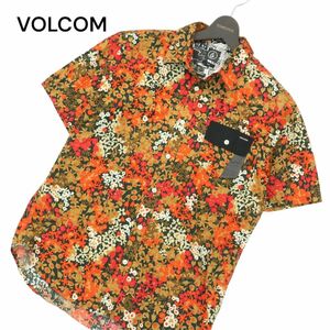 VOLCOM ボルコム 春夏 【FLOWER POWER S/S】 CLASSIC FIT 花柄 フラワー総柄 ポケット切替 半袖 シャツ Sz.M　メンズ　A4T05086_5#A