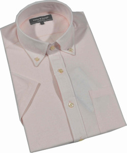 ワイシャツ　ドレスシャツ 半袖　細ストライプBD　Kister7s design コーコス信岡 　Sサイズ　10ピンク　47