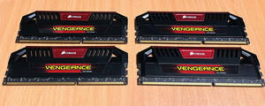 メモリ 32GB分　CORSAIR VENGEANCE PRO 8GB x 4枚（DDR3）型番：CMY16GX3M2A2400C11R（中古）