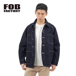 【サイズ 2(M)】FOB FACTORY エフオービーファクトリー ヘンプ デニム カバーオール インディゴ 日本製 F2410 Cover All WA MADE IN JAPAN