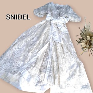 P0153【SNIDEL】レースガウン（F）アイボリー ロングカーディガン 半袖