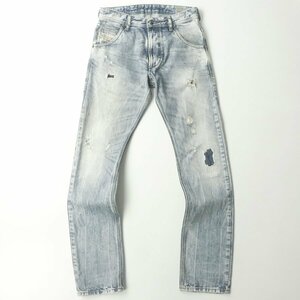 美品 国内正規品 DIESEL ディーゼル KROOLEY 0813Z REGULAR SLIM CARROT ユーズド加工 デニムパンツ W28(JP:M)【参考価格￥36,300-】