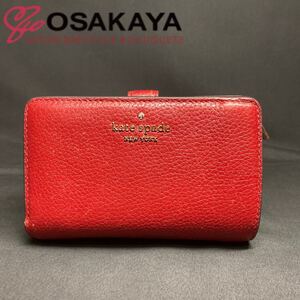 中古 kate spade new york 二つ折り財布 ケイトスペードニューヨーク pwru7230611 レッド レディース ウォレット パスケース 可愛い 