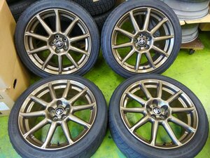 ■41233■レア品 86 ZN6 限定車 専用ブロンズカラー 17インチ 7.5J ＋48 5穴 PCD100 R1R 215/45R17 4本 【21年製要交換】 BRZ にも