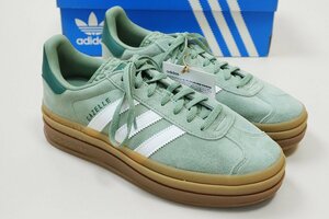 未使用★ adidas アディダス ◆ GAZELLE BOLD ガゼル ボールド ID6998 スニーカー 25cm グリーン 厚底 シューズ ◆Z-5