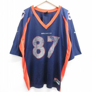 XL/古着 ナイキ NIKE 半袖 ビンテージ Tシャツ メンズ 90s NFL デンバーブロンコス エドマキャフリー 87 大きいサイズ メッ