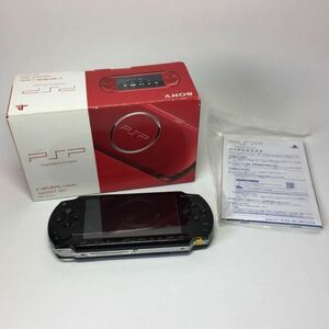 ◆《中身と箱が異なります》プレイステーションポータブル　PSP-1000 黒 本体のみ / 箱 PSP-3000 赤 / SONY ソニー 通電未確認 ジャンク ◆