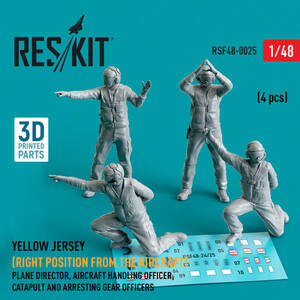 ◆◇RESKIT【RSF48-0025】1/48 空母カタパルトクルー2（飛行機右側ポーズ）（4体入り）◇◆