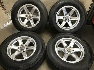 【265/65R17】バリ山グッドイヤー スタッドレスタイヤ【17×8J+25 PCD139.7 6H】weds KEELERホイール ４本 150/120系ランクルプラド