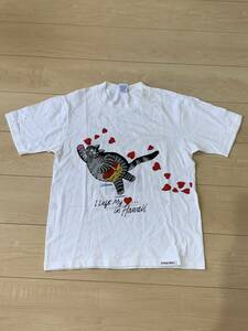 Crazy Shirts Hawaii クリバンキャット Tシャツ size S USA製 ホワイト ハート ユニセックス