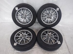 ☆23年製 山あり☆ 4H 100 4.00B +42 13インチ 社外品 ATECH SCHNEIDER シュナイダー アルミホイール タイヤ 155/65R13 DUNLOP 4本