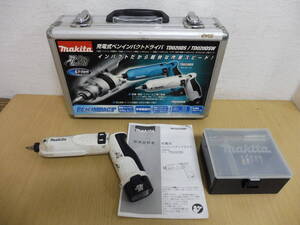 「713/T2C」makita マキタ充電式 ペンインパクトドライバ TDO20DSW 電動工具 ドライバー 工具 充電器欠品 ケース付き ジャンク 現状品 