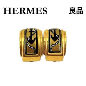 ★エルメス★ HERMES イヤリング GP エマイユ イカリ ロープ