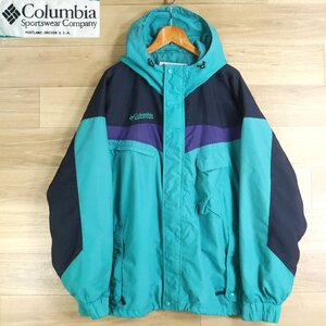 C4S/O1.9-1　Columbia　コロンビア　マウンテンパーカー　ナイロンジャケット　ジャンパー　ブルゾン　メンズ　XXL　2XL　グリーン系　古着