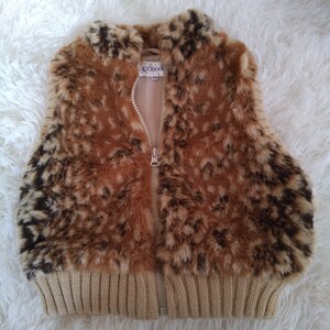 ベスト ファー ヒョウ柄 fur vest 子供 100