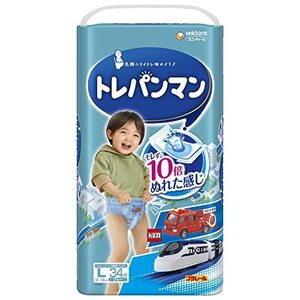 トレーニング専用パンツ Lサイズトレパンマン 男の子 オムツ(9~14kg)34枚