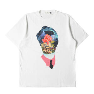 UNDERCOVER アンダーカバー Tシャツ サイズ:3 23AW ローズ フェイス コラージュ クルーネック 半袖Tシャツ ROSE FACE ホワイト