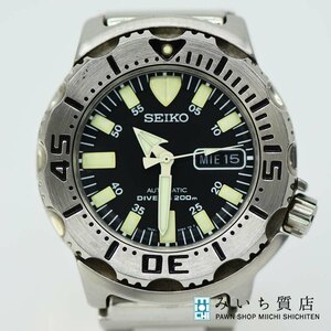 質屋 腕時計 セイコー SEIKO 7S26-0350 ダイバーズウォッチ 黒文字盤 AT 自動巻き デイト 20K473-2 みいち質店