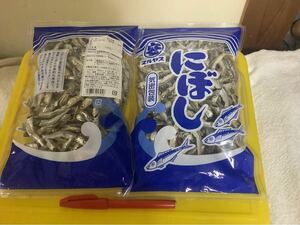 にぼし　煮干し　150g 2袋　かたくちいわし(国内産) マルヤス安田商店　仕入除500円超10％オマケ　送料負担別1-2出品　賞味2025/08 在庫3