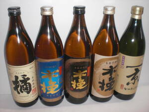 宮崎産本格芋焼酎／橘。日向木挽ブルー。黒木挽、日向木挽、かね京甘露、５銘柄セツト価格