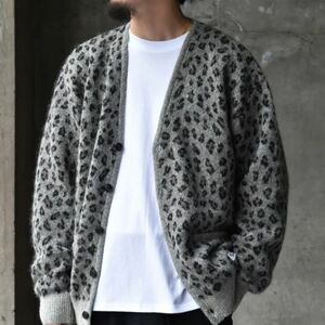 新品 WACKO MARIA 24AW LEOPARD MOHAIR CARDIGAN レオパード モヘア カーディガン 24FW-WMK-KN12 ワコマリア XXL グレー