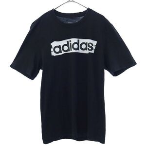 アディダス プリント 半袖 Tシャツ L ブラック adidas クルーネック メンズ