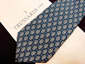 ♪24183C♪良品【食器 花 柄】トラサルディ【TRUSSARDI】ネクタイ