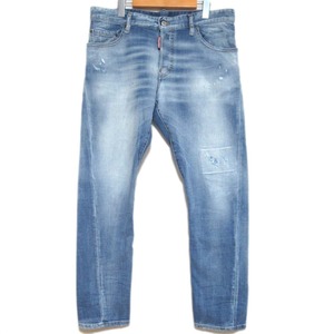 美品 23SS DSQUARED2 ディースクエアード SKATER JEAN スケーター スリムテーパード ストレッチ デニムパンツ 50 インディゴブルー