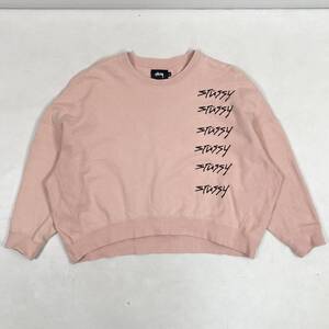 ◆ 【古着】 STUSSY ステューシー クルーネック オーバーサイズ オリジナル スウェット トップス コットン ピンク M レディース 0.42kg