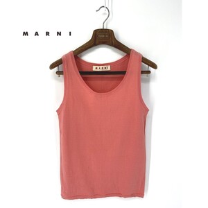 A6725/極美品 春夏 MARNI マルニ 無地 ノースリーブ チュニック キャミソール Tシャツ カットソー ブラウス M程 ピンク/レディース