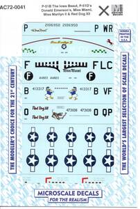 1/72 マイクロスケールデカール　AC72-0041P-51B & P-51Ds / Aircraft Markings 