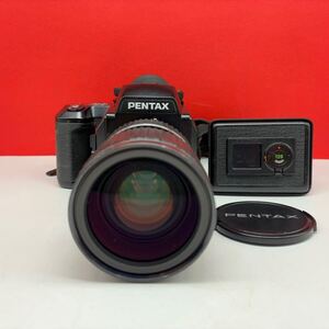 □ PENTAX 645N 中判フィルムカメラ ボディ smc PENTAX-A 645 F4.5 80-160mm レンズ 動作確認済 シャッター、露出計OK 現状品 ペンタックス