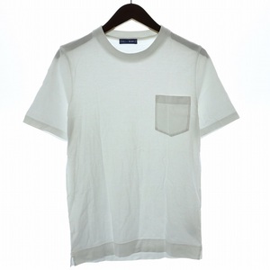 ビームスエフ BEAMS F FEDELI Tシャツ カットソー クルーネック 半袖 無地 44 S 白 ホワイト /BB メンズ