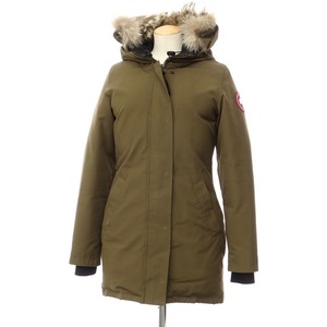 【中古】カナダグース CANADA GOOSE VICTORIA PARKA ファーダウンコート オリーブ【サイズXS】