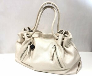 ★１円スタート　フルラ　FURLA　ハンドバッグ　レザー　ホワイト系　中古　★004868