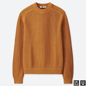 UNIQLO U コットンクルーネックセーター（長袖） オンライン限定XLサイズ YELLOW 新品 完売 ユニクロユー レア LEMAIREコラボ