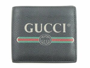 ♪GUCCI グッチ ヴィンテージロゴプリント メンズ 二つ折り財布 496316♪USED品