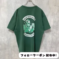 古着 used　Son Of Shenanigan　半袖バックプリントTシャツ　緑　グリーン　レトロ　クルーネック　オーバーサイズ