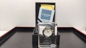 NARUMI ナルミ GLASS WORKS GW1000-1103CN 置時計 Desk Clock 現状品