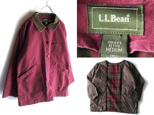 90sビンテージ L.L.BEAN エルエルビーン プリマロフト/ダウンライナー付 コーデュロイ襟 ハンティングジャケット カバーオール M 男女着可