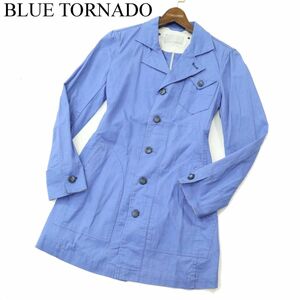 BLUE TORNADO トルネードマート スリム★ ロング ジャケット スプリング ショップ コート Sz.M　メンズ　A3T03736_4#O