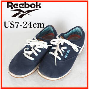 OK0137*Reebok*リーボック*レディーススニーカー*US7-24cm*ネイビー