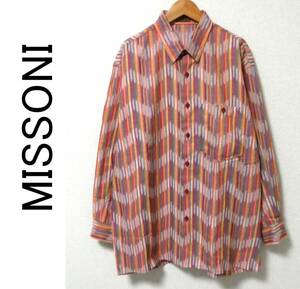 美品 イタリア製 MISSONI ミッソーニ 総柄 長袖シャツ 48