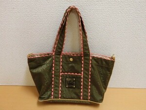 (31041)GARCIA MARQUEZ ガルシアマルケス トートバッグ カーキ系 USED