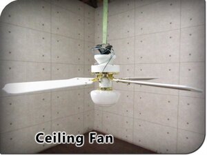 展示品/未使用品/42”CEILING FAN/シーリングファン/WHITE/BRIGHT BRASS,4BLADES,WHITE CANE,AC-342/エレガントスタイル/組立式/khhwn1155m