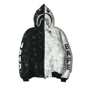 A BATHING APE エイプ ジャケット サイズ:S 初売り NH原宿限定 NEIGHBORHOOD カラーカモ 猿迷彩 N2-B シャーク ダウンジャケット