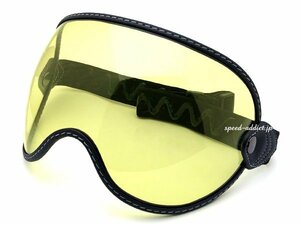 GOGGLE SHIELD YELLOW/ゴーグルシールドイエロー黄色バブルシールドbigゴーグルスモールジェットヘルメットオフロードフルフェイスsimpson