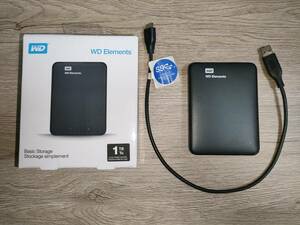 動作確認済み Western Digital WD Elements ポータブル 外付け HDD WDBUZG0010BBK-EESN 1TB USB3.0 TV録画対応