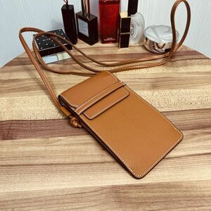 【田中革具】 高級トゴ 牛革 スマホショルダー スマホケース ポシェット ポーチ レディース 本革 財布 新品 ブラウン　ショルダーバッグ