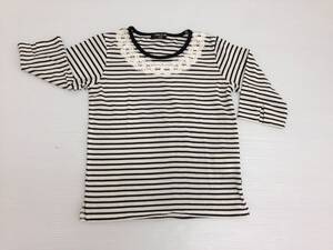 【再値下げ！即決！お買い得！】★COMME CA ISM/コムサデイズム★子供服　Tシャツ　カットソー　7分袖　白/黒　ボーダー　120Acm　